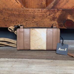 Mona B Hailey Leather Wallet Wristlet Crossbody NWT